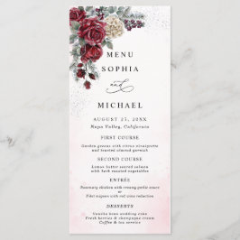Eisige Rosen Winterhochzeit Menükarte