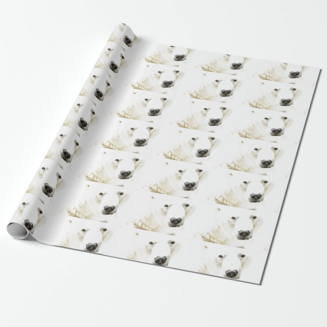 Eisiger Blick eines Eisbären Geschenkpapier (Ungerollt)