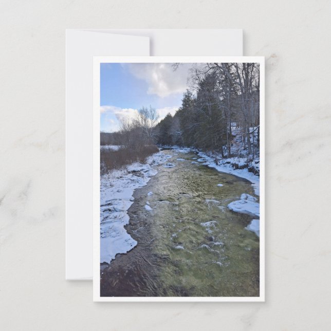 Eisiger NH-Fluss im Januar Notizkarte Mitteilungskarte (Vorderseite)