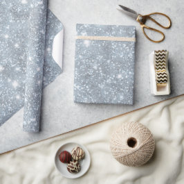 Eisiger Silberfrost Glitter Weiß Glitter Muster Geschenkpapier