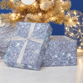 Eisiger Silberfrost Glitter Weiß Glitter Muster Geschenkpapier