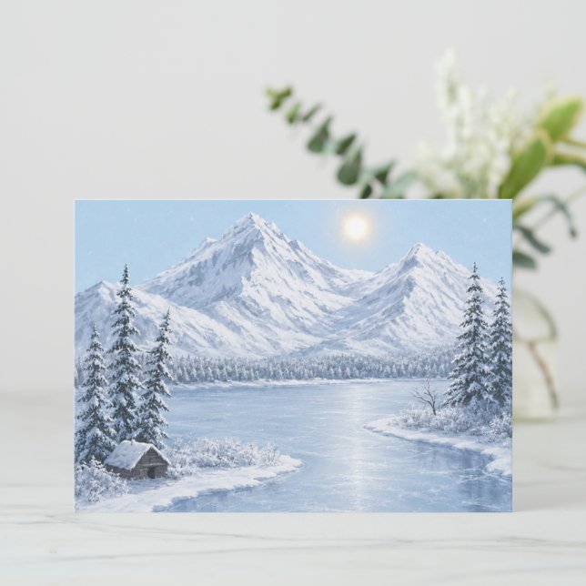 Eisiger Winter  Karte (Stehend Vorderseite)