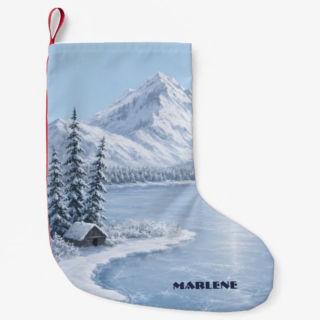 Eisiger Winter Kleiner Weihnachtsstrumpf (Vorderseite)