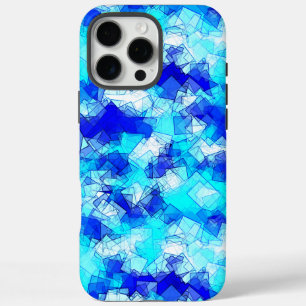 Eisiges abstraktes blaues überlappendes Quadratmus iPhone 16 Pro Max Hülle
