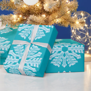 Eisiges Aqua-aquamarines gefrorenes Geschenkpapier
