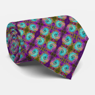 Eisiges Aqua-Blau Groovy Abstrakt Retro Flüssig Wi Krawatte