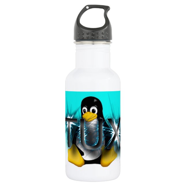 Eisiges TUX Edelstahlflasche (Vorderseite)