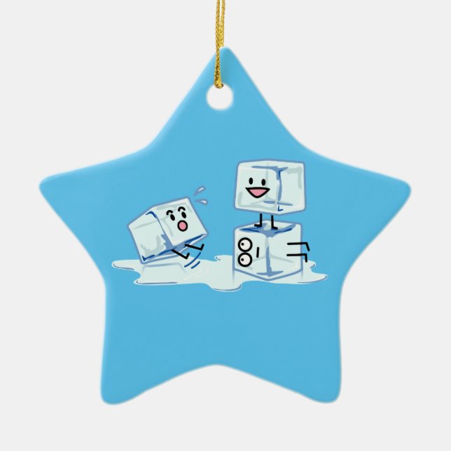 eisiges Würfelwasser der Eiswürfel, das Keramik Ornament (Vorne)