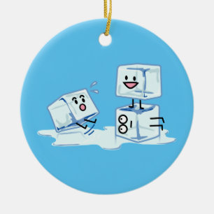 eisiges Würfelwasser der Eiswürfel, das Keramikornament