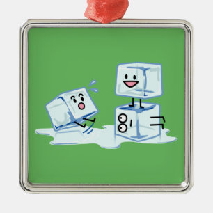 eisiges Würfelwasser der Eiswürfel, das Silbernes Ornament