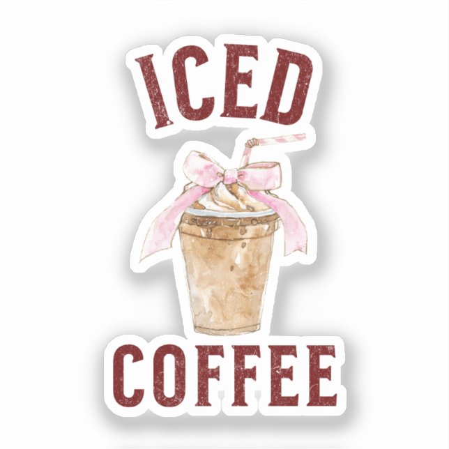Eiskaffee Aufkleber (Vorderseite)