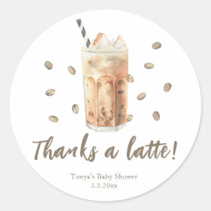 Eiskaffee gebrüht Baby Shower Danke sehr Runder Aufkleber