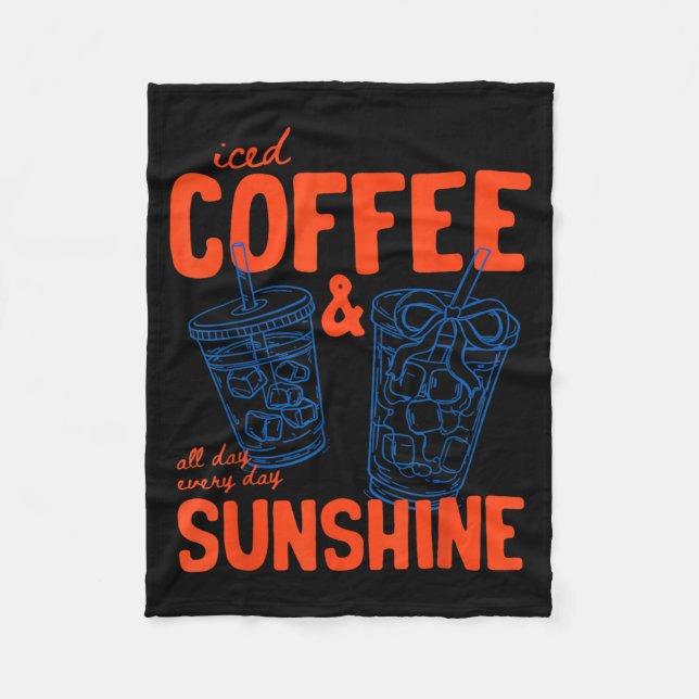 Eiskaffee und Sonnenschein Cold Brew Sommerurlaub Fleecedecke (Vorderseite)