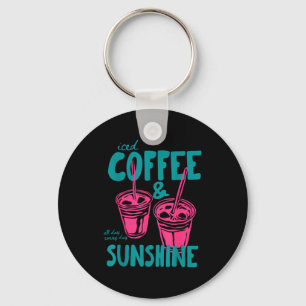 Eiskaffee und Sonnenschein Sommer Stimmung Schlüsselanhänger
