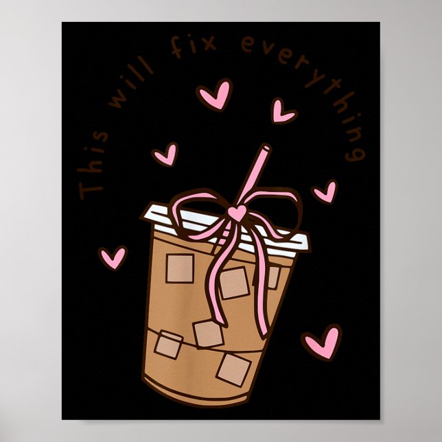 Eiskaffee-Zitat Sagen Sarkastisch Nk Mädchen-Bogen Poster (Vorne)