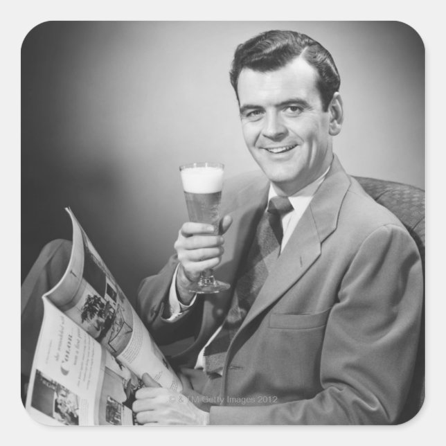 Eiskaltbier Quadratischer Aufkleber (Vorderseite)