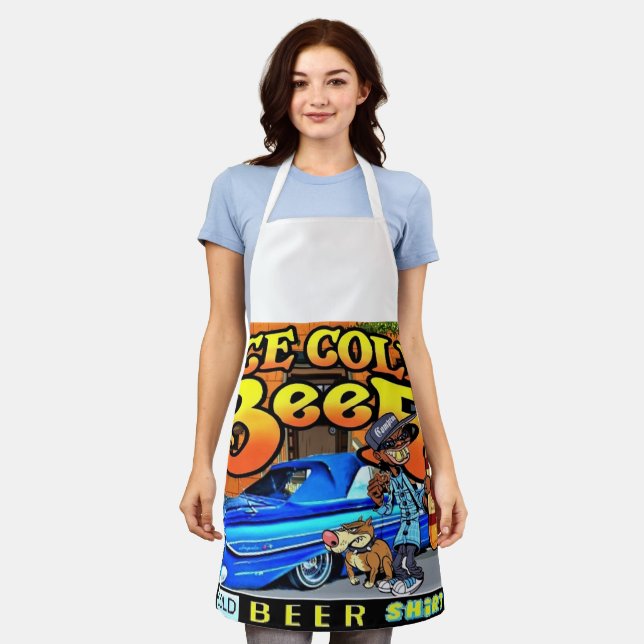 Eiskalter Bierkalt Shirt Schürze (Getragen)