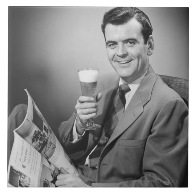 Eiskaltes Bier Fliese (Vorderseite)