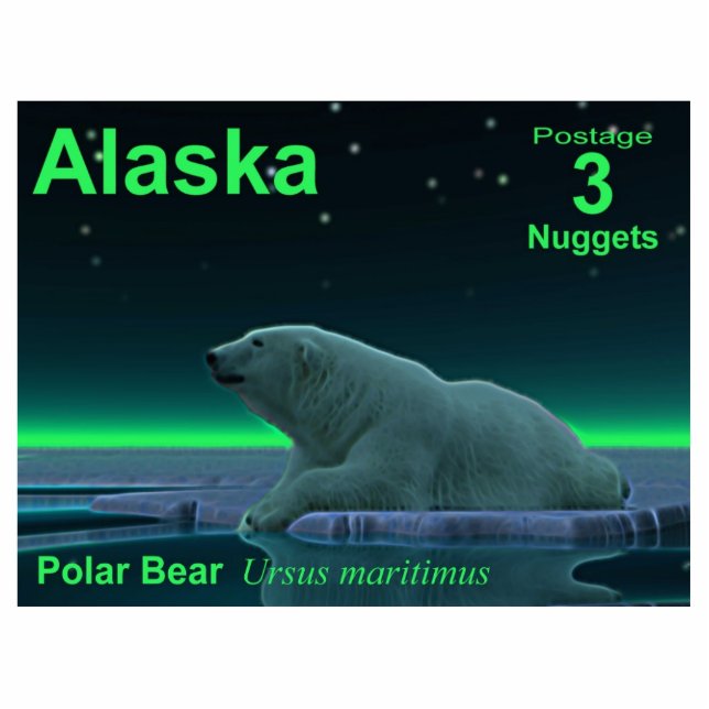 Eiskantenbär - Alaska-Bühne Fotoskulptur Magnet (Vorne)