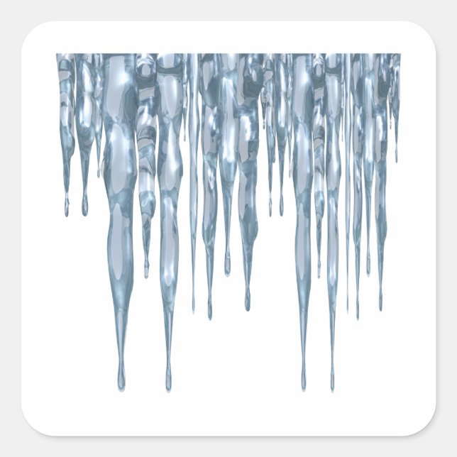 Eiskeln Quadratischer Aufkleber (Vorderseite)