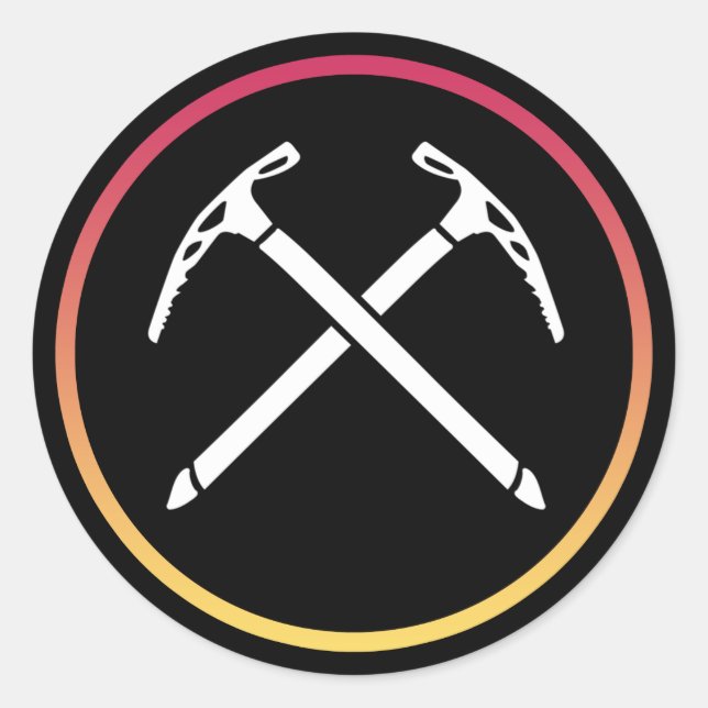 Eisklettern - Eisgrenzen überschreiten Runder Aufkleber (Vorderseite)