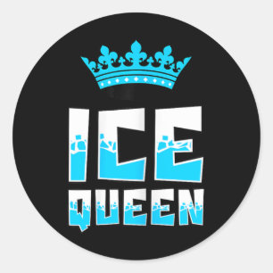 Eiskönigin Grafik Eisangeln Fischer Eis Angelrute Runder Aufkleber