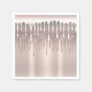 Eiskönigliche Rosa Roségold Diamant Glitter Triefe Serviette