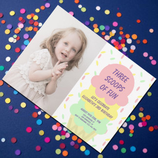 Eiskrem 3. Geburtstag Einladung