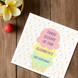 Eiskrem 3. Geburtstag Serviette