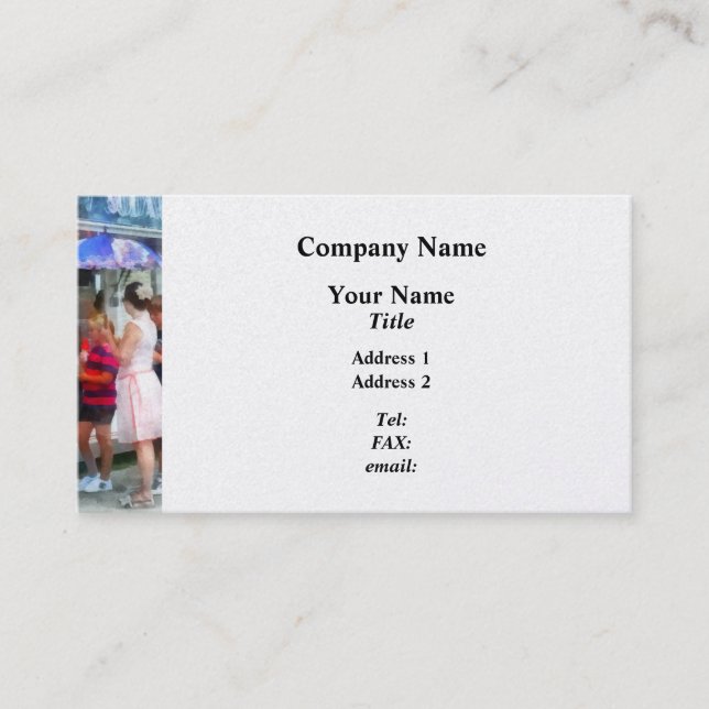 Eiskrem auf der Messe kaufen Visitenkarte (Vorderseite)