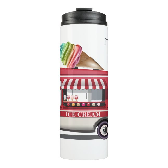 Eiskrem LKW individuelle Name Thermosbecher (Vorderseite)