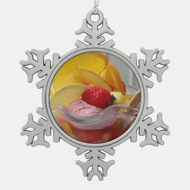 Eiskrem Sonnae Schneeflocken Zinn-Ornament (Vorderseite)