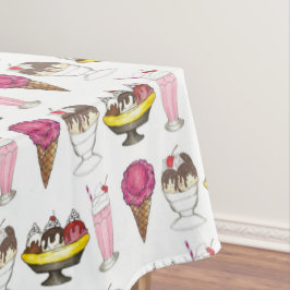 Eiskrem Sozialer Gefallen Banana Split Tischdecke
