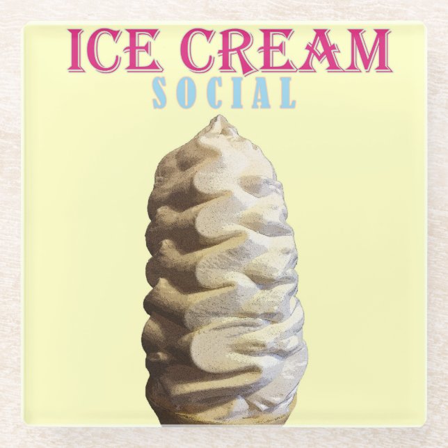 Eiskrem Soziales Glasuntersetzer (Vorderseite)