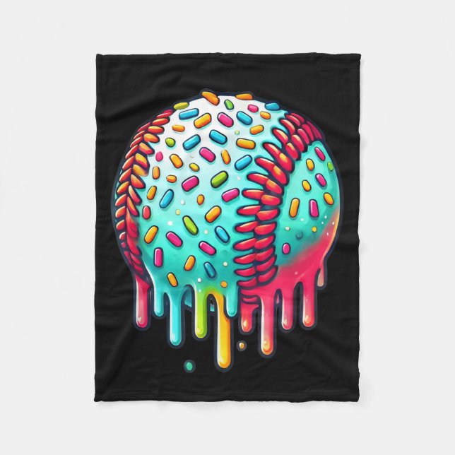 Eiskrem Tropfen Baseball Stuff Baseball Tropfen fü Fleecedecke (Vorderseite)