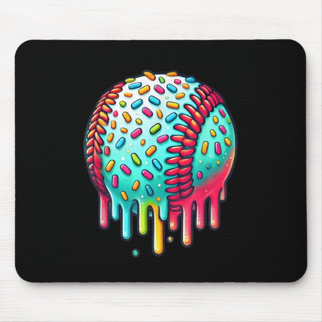 Eiskrem Tropfen Baseball Stuff Baseball Tropfen fü Mousepad (Vorne)