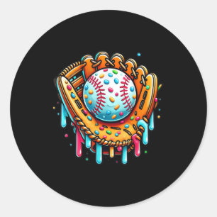 Eiskrem Tropfen Baseball Stuff Baseball Tropfen fü Runder Aufkleber