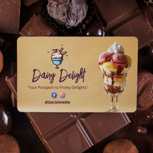 Eiskremgeschäft   Delicious Sundae Brown Visitenkarte