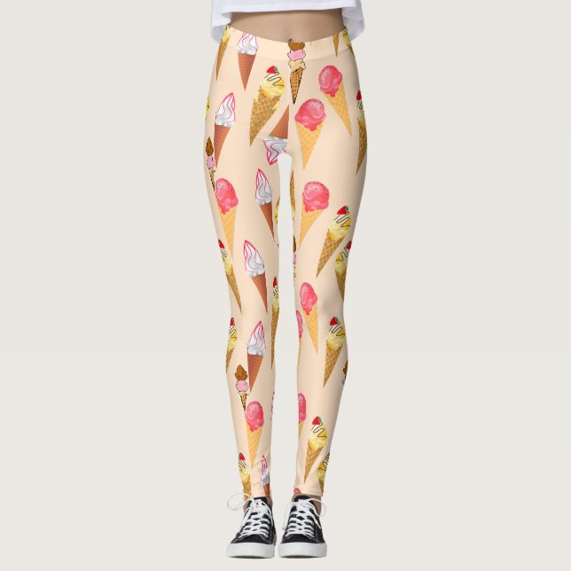 Eiskremmuster Leggings (Vorderseite)
