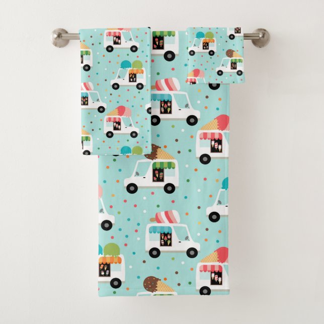 Eiskremskraftwagen, Hübsche Sprinkles Girls Badhandtuch Set (Insitu)