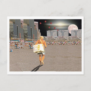 Eiskremsverkäufer am Strand Postkarte