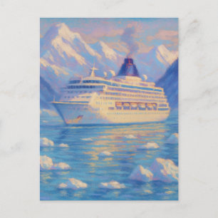 Eiskreuzfahrt - Pastell-Malstil Kunst Postkarte
