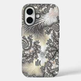 Eiskristalle, gefroren, Monogramm aus Fraktal iPhone 16 Hülle