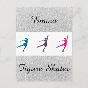 Eiskunstlauf / Eislaufen benutzerdefinierte Namens Postkarte