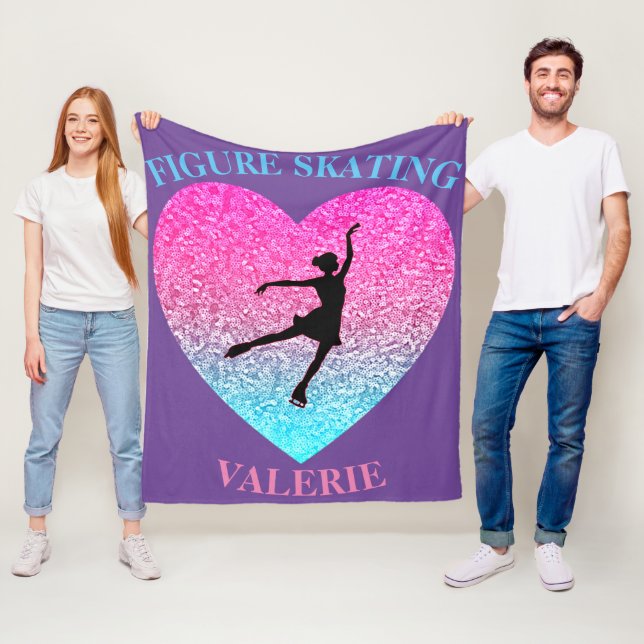 Eiskunstlauf-Plüschdecke mit personalisiertem Name Fleecedecke (Beispiel)