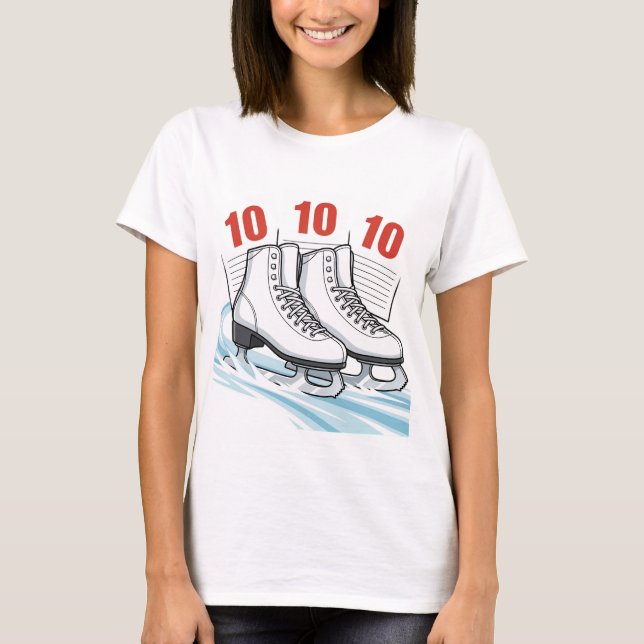 Eiskunstläufer mit Bewertungstafeln - T-Shirts & S (Vorderseite)