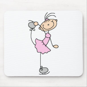 Eiskunstläuferin im rosa Kleid T-Shirts und Gesche Mousepad