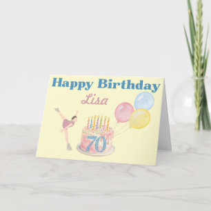 EISKUNSTLAUFERIN ZUM 70. GEBURTSTAG GRATULIERENDE KARTE