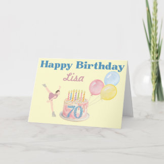 EISKUNSTLAUFERIN ZUM 70. GEBURTSTAG GRATULIERENDE KARTE