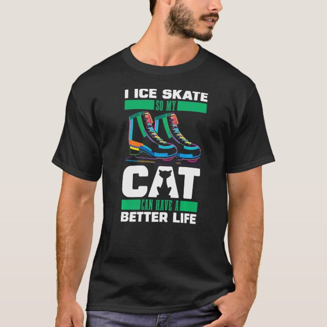 Eiskunstlaufkatze  Eislaufen T-Shirt (Vorderseite)